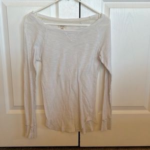 Women’s Aerie White Thermal Long Sleeve Top size Large